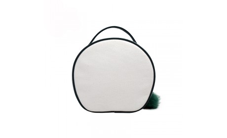 Fashion Zipper Round Pouch Cotton Makeup Canvas Cosmetic Bag