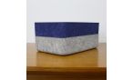 Eco-Friendly Durable Gray Blue Felt Stationery Storage Cosmetic Case