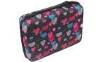 Small Black Hearts Essential Oil Bag Insert Storage Holder For Young Living 70 Essential Oils Carrying Case for 5ml, 10ml and 15ml Bottles - Hard Shell Exterior Storage Organizer Holds doTerra, Young Living