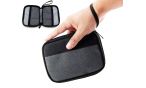 Small Electronic Organizer Pouch Universal Zipper Travel Cosmetic Makeup Handbag Coins/USB/Hard Drive/Cables Carry Case with Hand Strap