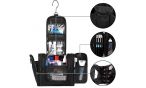 Black Water Resistant Nylon Toiletry bag Expandable Travel Cosmetic bag for different trips or for each family member.