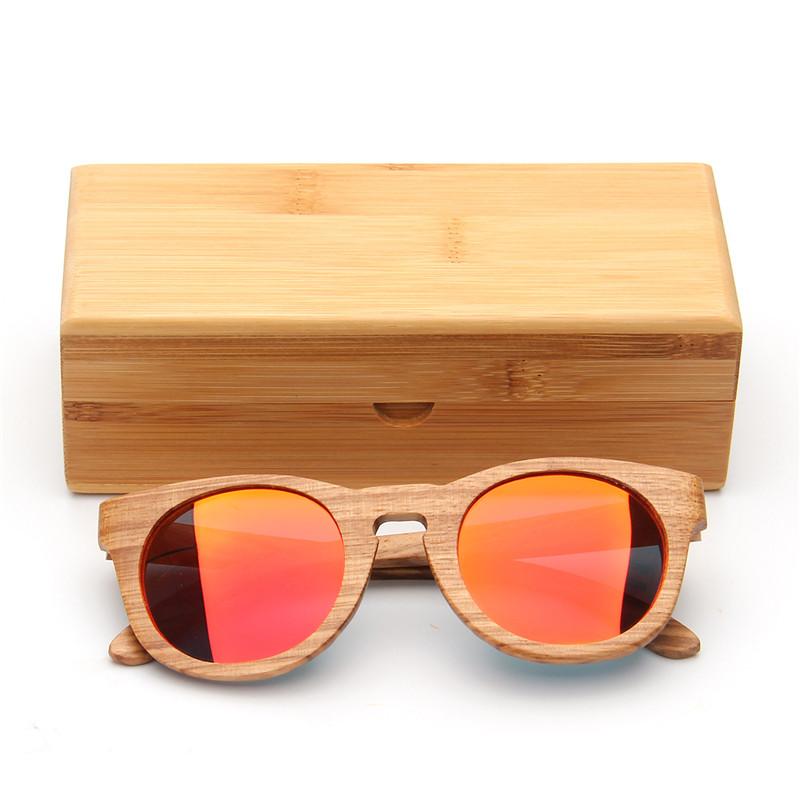 Cool custom your brand logo natural bamboo sun glasses case