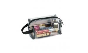 transparent pvc zipper pouch Thick nylon handle easy clean cosmetic bag