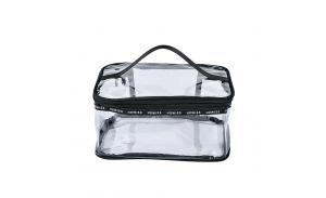 Zipper travel custom women make up waterproof transparent PVC clear cosmetic bag