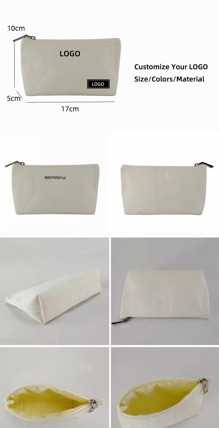 OEM and ODM cotton plain blank wholesale canvas cosmetic bag