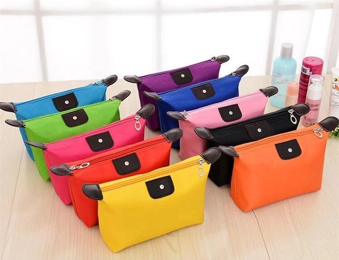 Wholesale Larger Capacity Nylon Fabric Cosmetic Bag Gift Zipper Makeup Bag with Custom Logo Women Travel Storage Bag