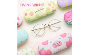 China Professional manufacture low price wholesale Personalized kids fashion cartoon fruit design pu eyeglass case 252
