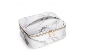 Marble Makeup Bag Portable Travel Cosmetic Bag Organizer Multifunction Case with Gold Zipper Toiletry Bag for Woman