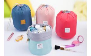 High Quality Waterproof Barrel Travel Cosmetic Bag Nylon Wash Bag Dressing Box Storage Bag CLarge Capacity