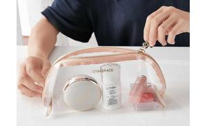 Custom Logo Transparent Women Travel Kits Plastic Trolley Makeup Handbag Pouch Portable Clear TPU Zipper Cosmetic Bag 2Pcs/Set