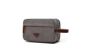 High Quality Wholesale Customized Canvas Men Toiletry Bag Pouch Cosmetic Wash Bag