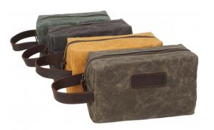 Waxed canvas Wholesale Small Canvas Hanging Men Toiletry Cosmetic Bag