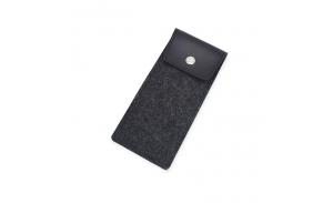 Reusable light weight leather cover felt sunglasses case and glasses bag