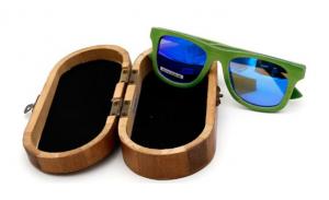 Custom logo OEM bamboo wooden optical storage sunglasses case, handmade slide cheap hard sunglass glass box case