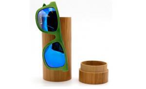 top quality custom natural bamboo wood hard eyeglasses sunglasses case