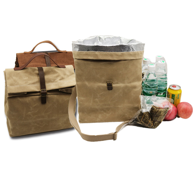 Wholesale Insulated Cooler Canvas Lunch Bag with Shoulder Strap